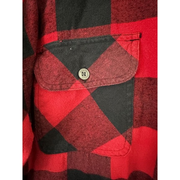 Authentic Dickies Flannel Hooded Red Plaid Quilted Full Zip Jacket Hoodie XL - Picture 3 of 13